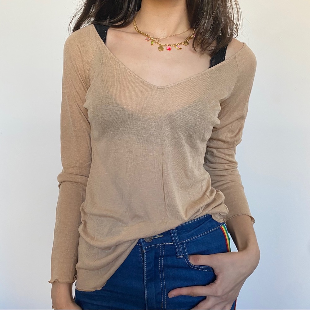 Zara long sleeve v neck shirt